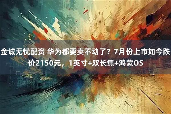 金诚无忧配资 华为都要卖不动了？7月份上市如今跌价2150元，1英寸+双长焦+鸿蒙OS